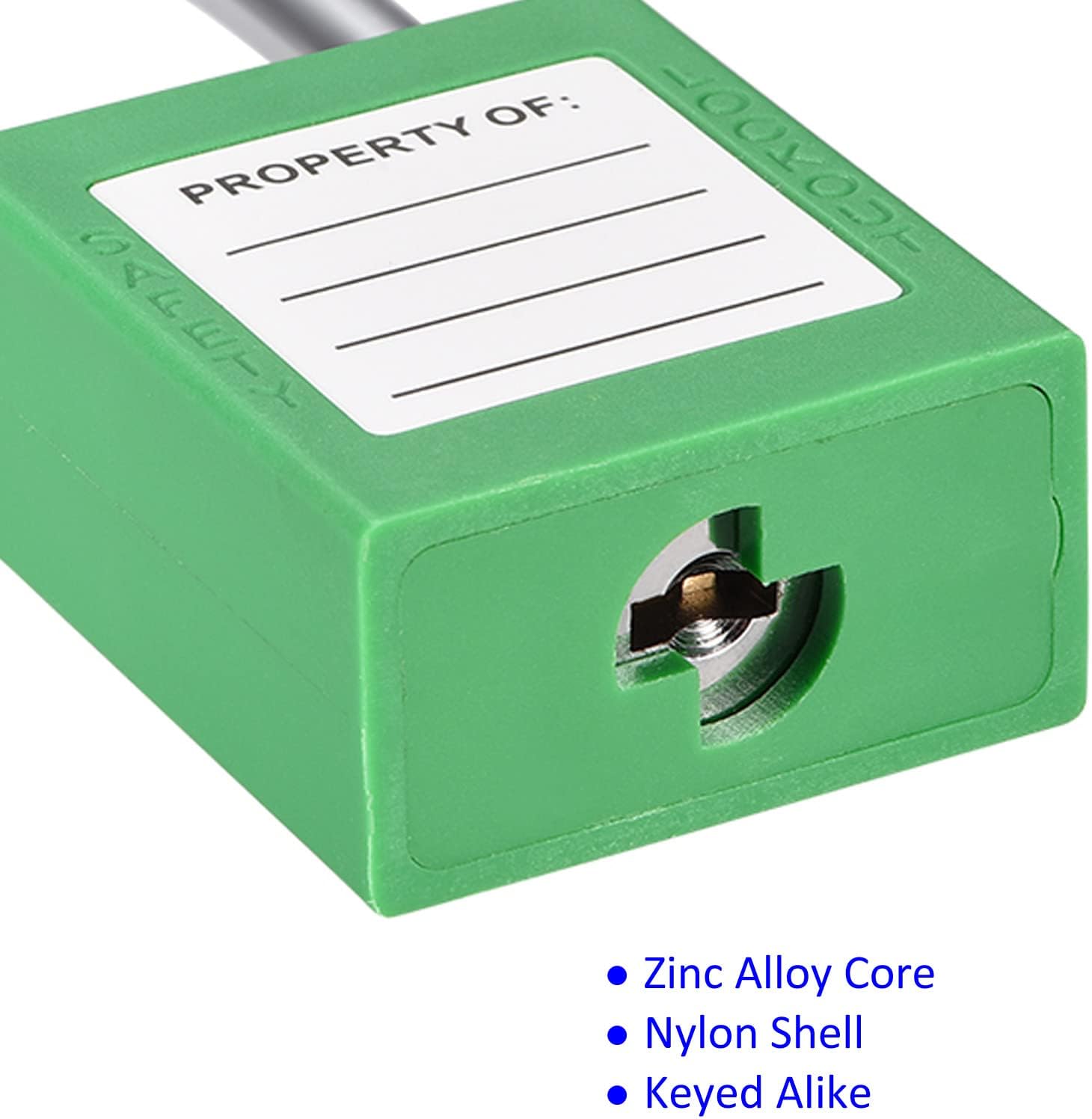 Paquete de 2 candados de seguridad con llave similar, ligeros y compactos, se aplican para bloquear la etiqueta, (1.496 pulgadas, verde)