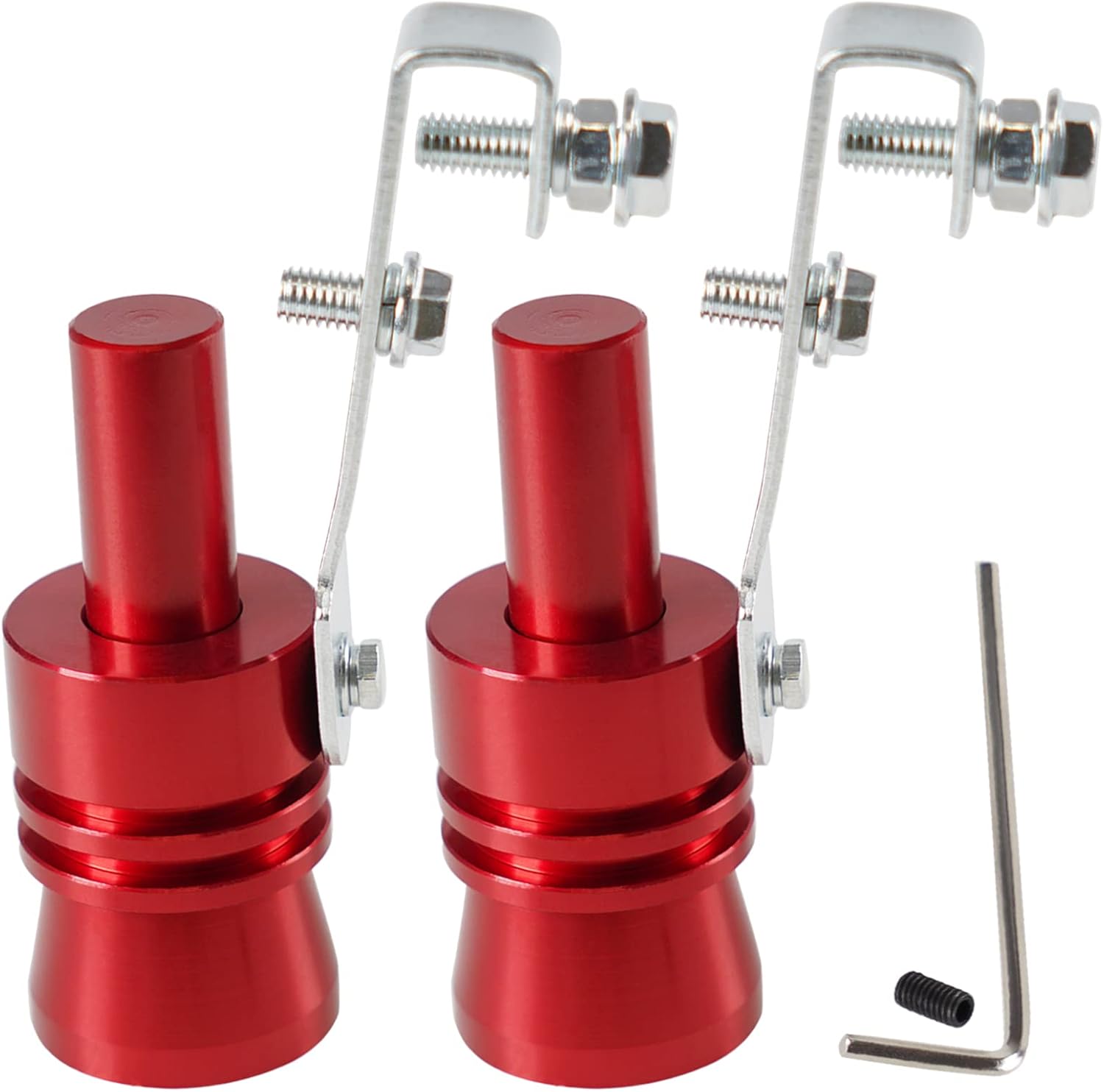 YESHMA Silenciador universal rojo universal de sonido turbo silenciador de tubo de sonda simulador de sonido de tubo de escape potenciador de ruido