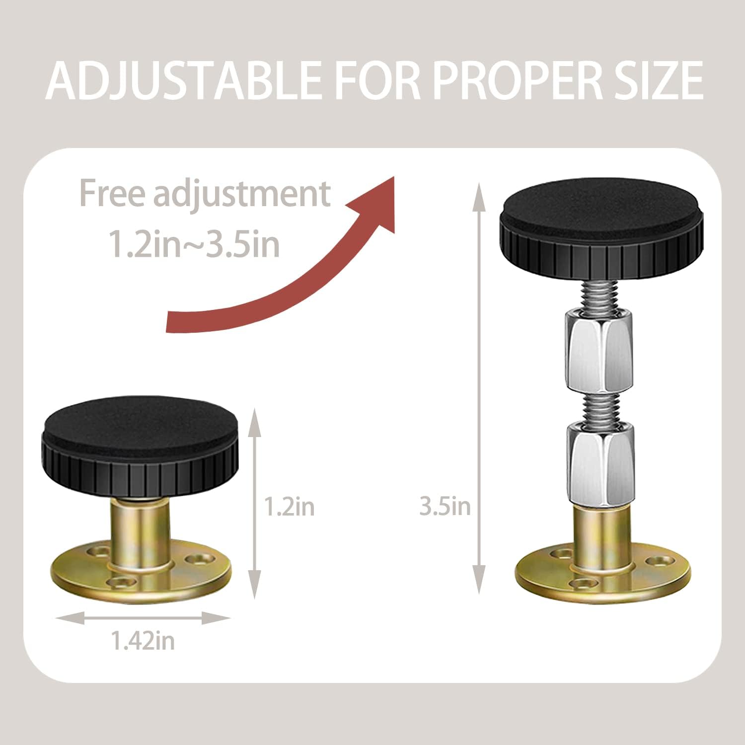 2 tapones para cabecero, herramienta antivibraciones para marco de cama ajustable, estabilizador de soporte telescópico antivibración para pared de