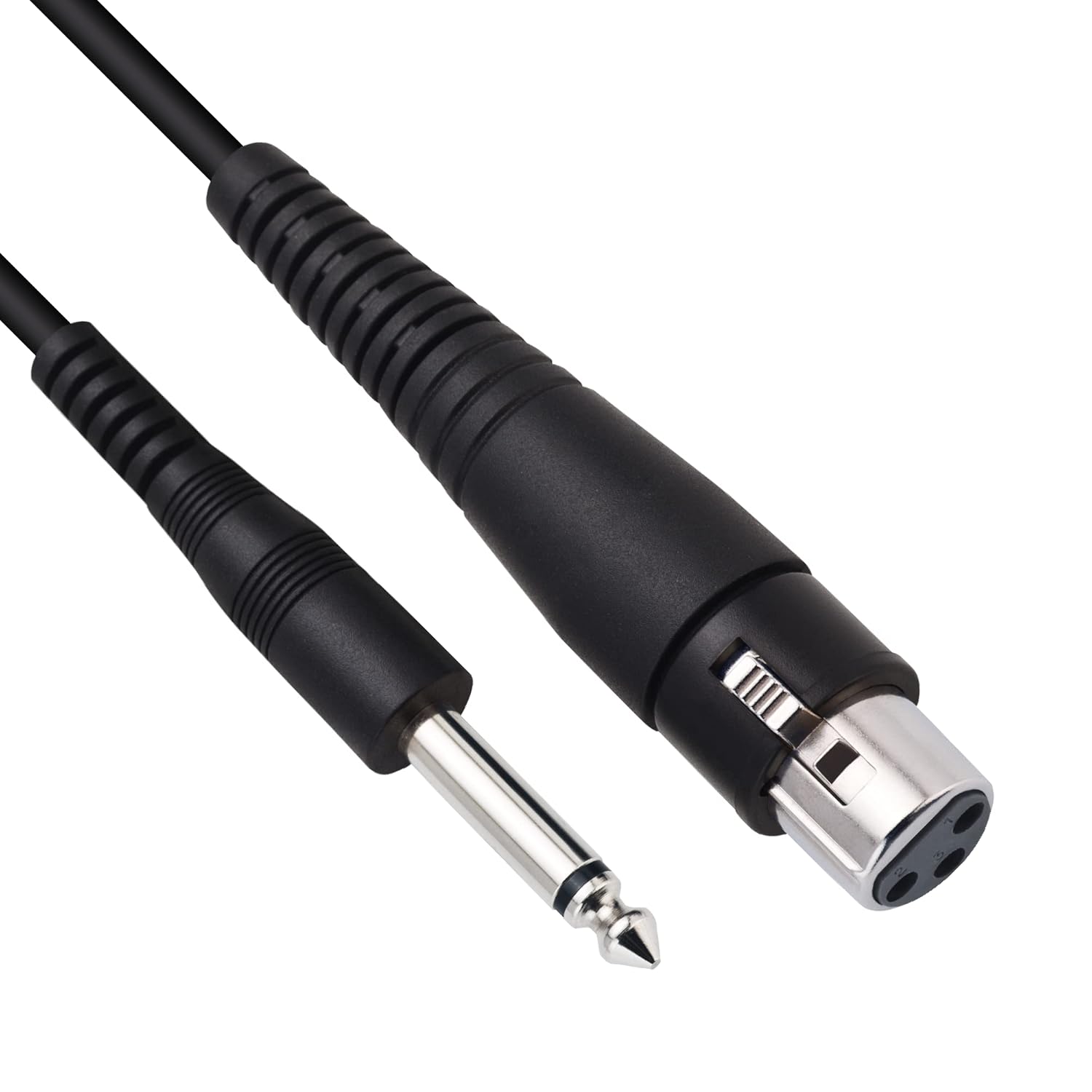 CAROL Cable de micrófono XLR hembra a 0.248 in (14 pulgadas) – 15 pies  Negro  Diseño integrado de una pieza  Compatible con preamplificadores XLR y