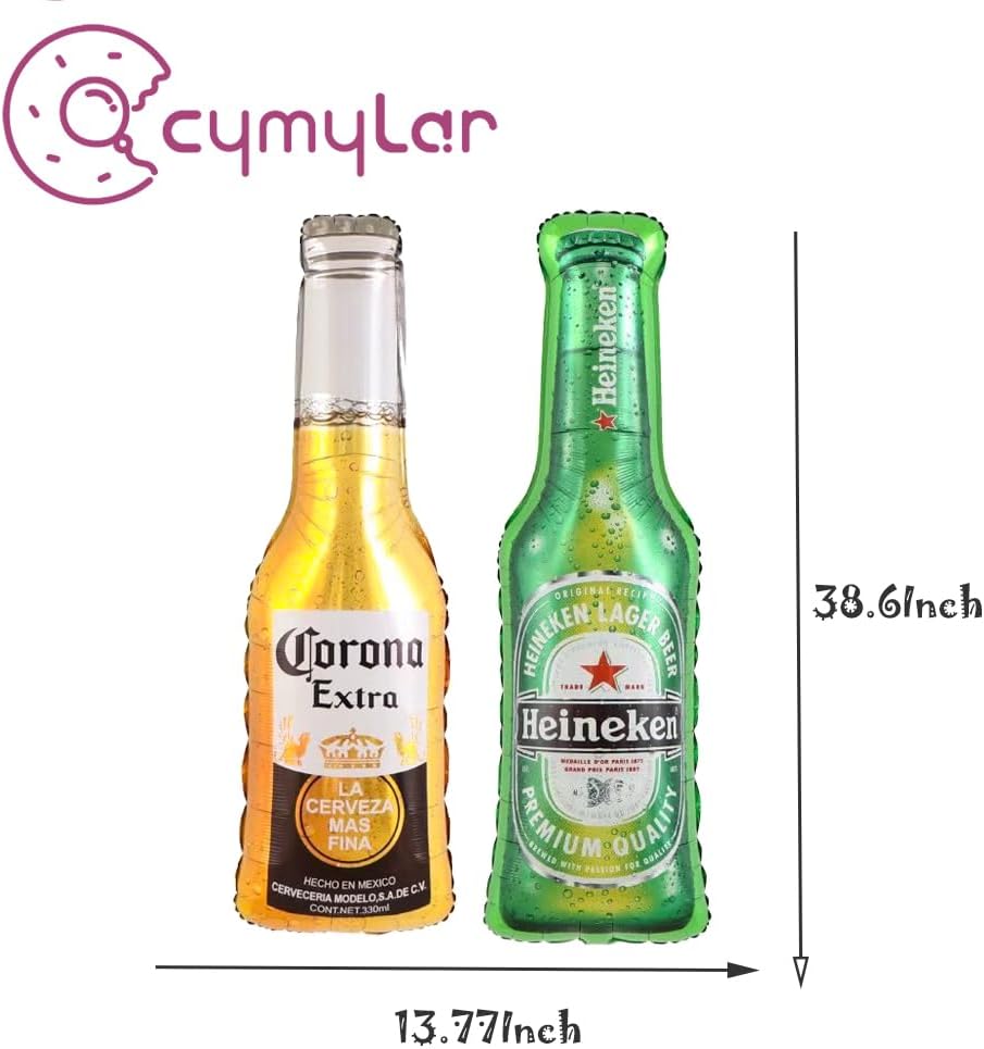6 globos con forma de botella de cerveza, globo de botella de cerveza corona, globos de cerveza para decoración de fiestas de festivales de cerveza,