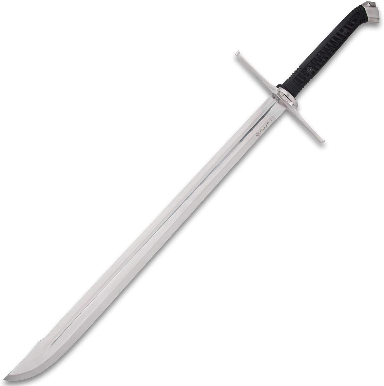 HONSHU Boshin Grosse Messer – Espada y funda de cuero, hoja de acero de alto carbono 1060, mango texturizado TPR, protector cruzado y pomo de acero