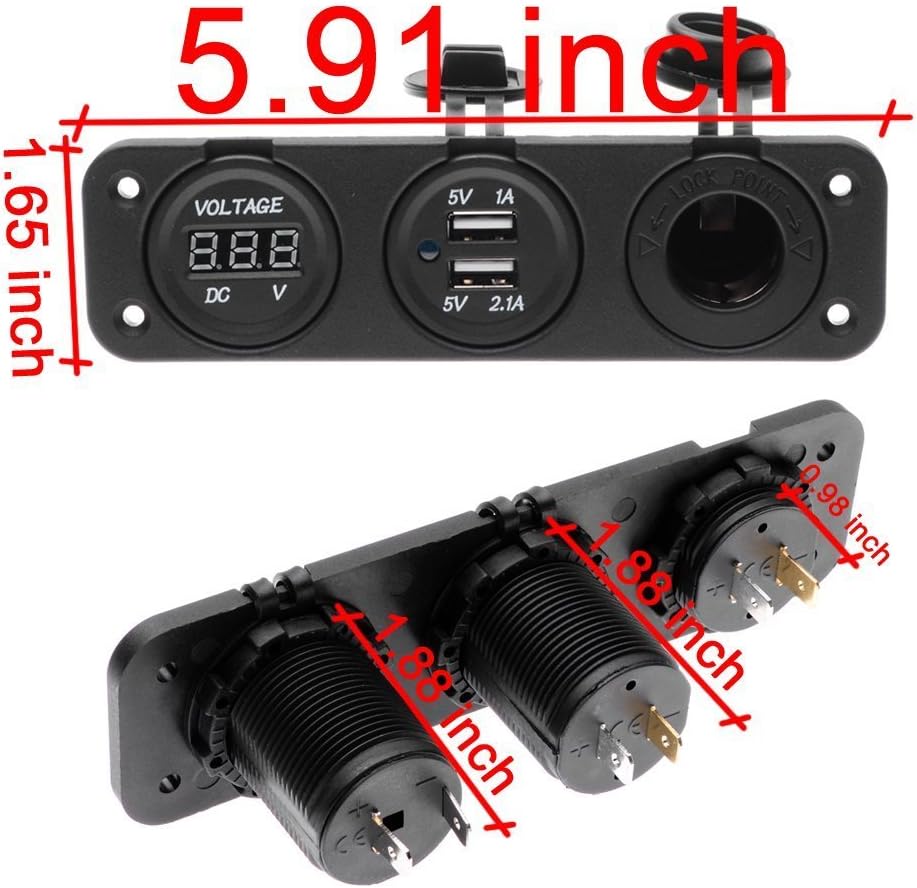 Cllena interruptores basculantes para camiones y autos, interruptor LED, 3 pines, control de apagadoencendido, 12V (luz azul)