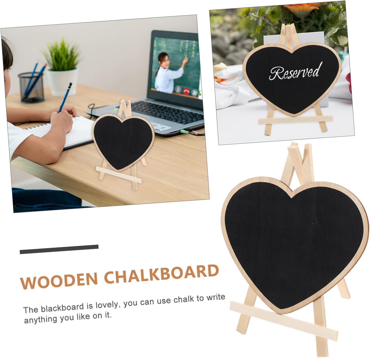 Operitacx 4pcs Vertical Blackboard Small Chalkboard Chalk Board Markers Chalkboard Signs Pizarrones para Niños Tabletop Chalkboard Sign Table