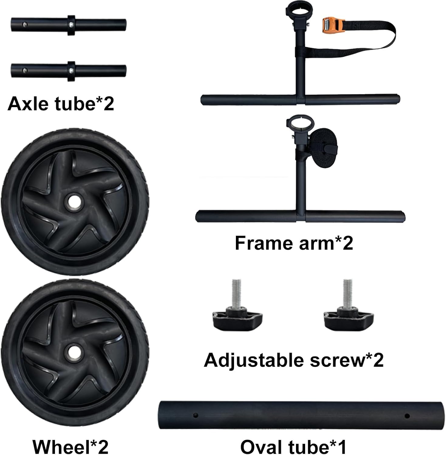 Carrito de kayak Carro Kayak Carrito Carro plegable para Carring Kayaks Canoas Boat Trolley Plata+Negro+Naranja