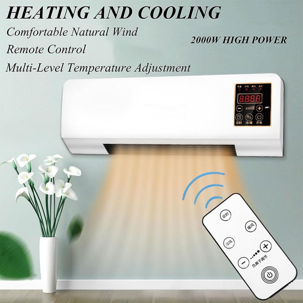 KAMNIK Mini aire acondicionado, mini ventilador de refrigeración y calefacción, mini ventilador de aire portátil de 2000 W, conjunto de aire