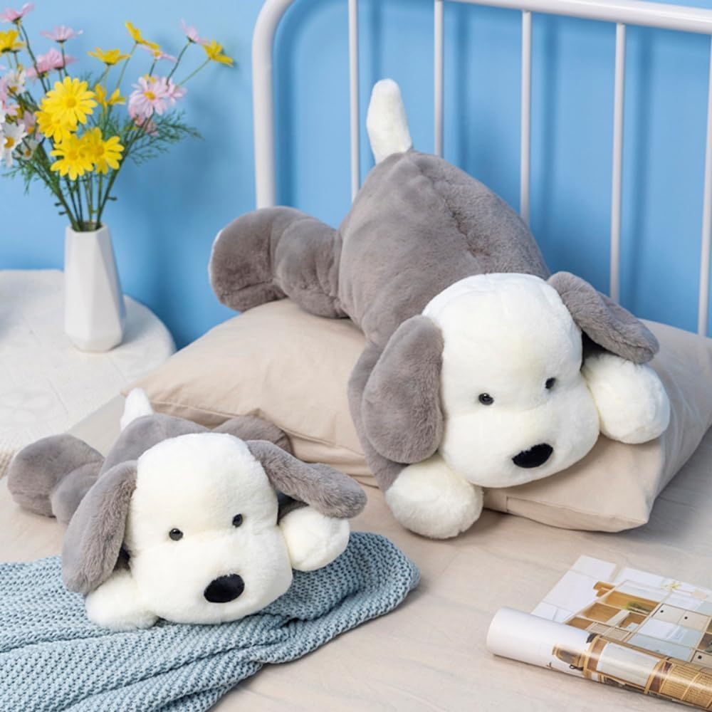 Cachorro de peluche de animal de peluche lindo perro de peluche (19.7 in19.7 pulgadas, gris)