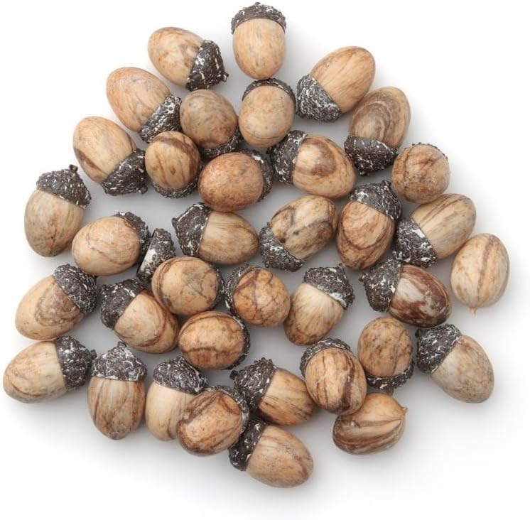 Factory Direct Craft Paquete de 72 bellotas artificiales con patrón de mármol, dispersos de mesa de otoño y Acción de Gracias, rellenos de jarrón y
