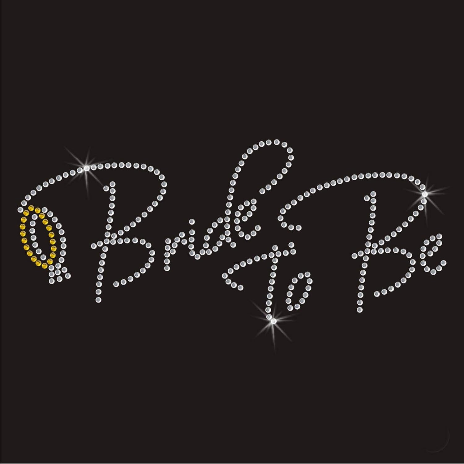TWISTED ENVY Bride to be Ring Rhinestone Iron On Hotfix Transfer Decal Bling