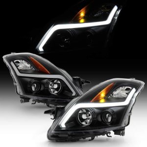 ACANII – Para tipo halógeno 2007-2009 Nissan Altima Sedan negro ahumado LED proyector faros delanteros montaje ACANII – Para tipo halógeno 2007-2009 Nissan Altima Sedan negro ahumado LED proyector faros delanteros montaje