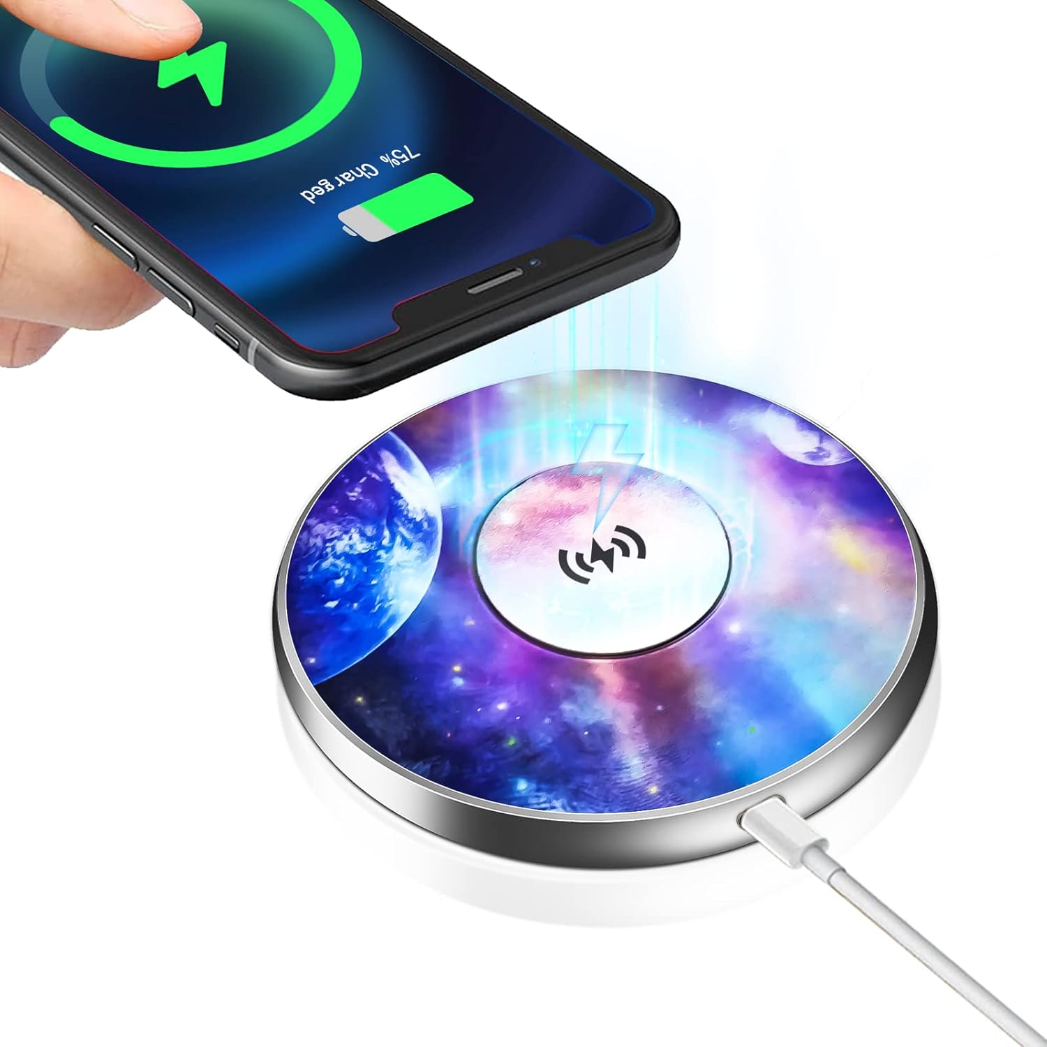 YUN CHUANG Cargador inalámbrico para teléfono celular, aleación de aluminio de carga rápida magnética de 15 W, giroscopio giratorioprotección de