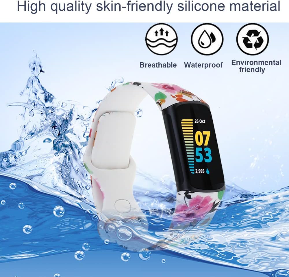 honecumi Correa de repuesto para Fitbit Charge 6 para mujeresFitbit Charge 5, correa de reloj deportivo de silicona suave para Charge 6Charge 5 para