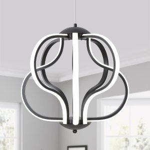 Q&S Lámpara de araña LED moderna, luces colgantes negras para comedor, vestíbulo, entrada, cocina, sala de estar, 8 luces Q&S Lámpara de araña LED moderna, luces colgantes negras para comedor, vestíbulo, entrada, cocina, sala de estar, 8 luces