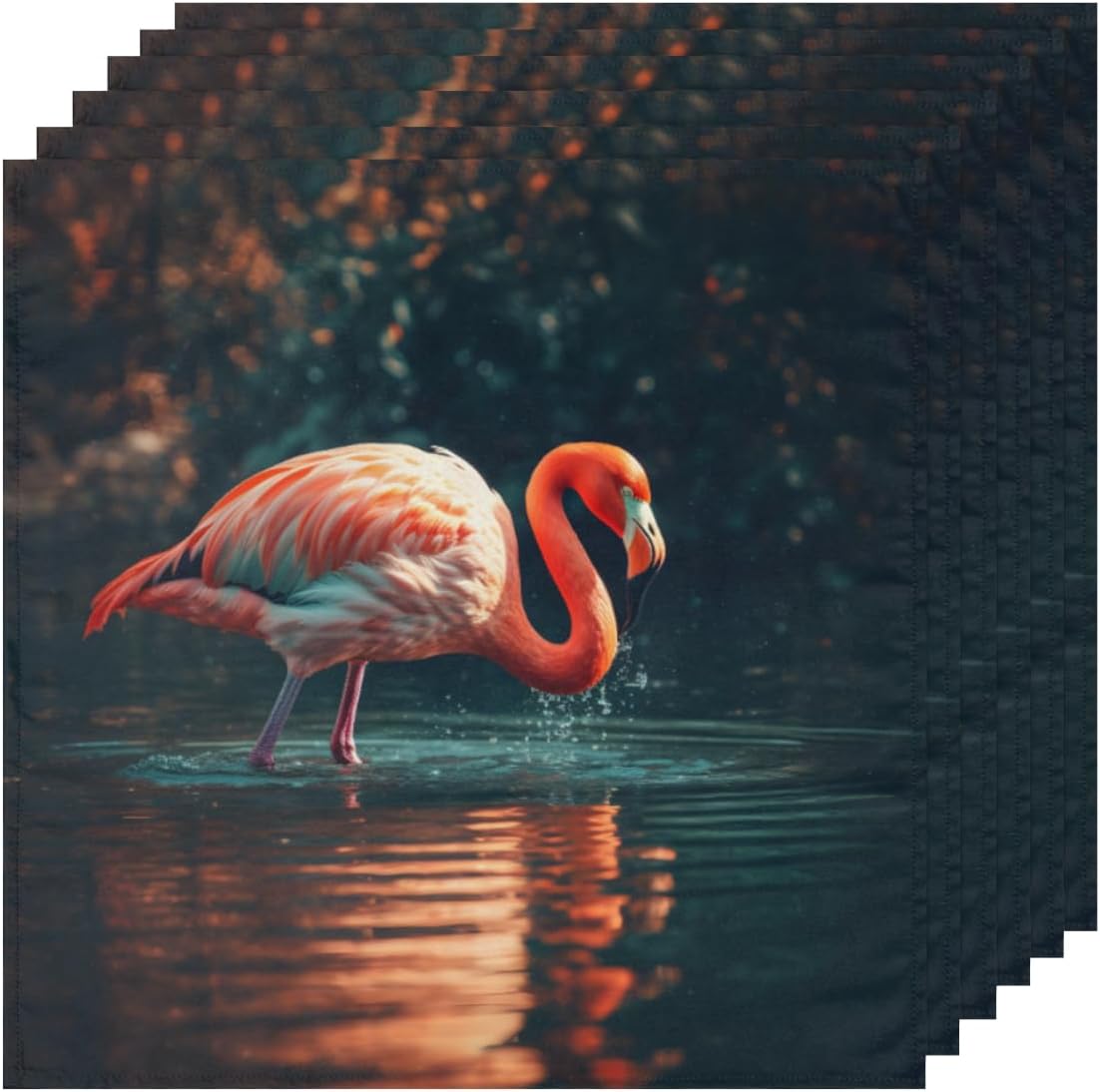 Cloth Napkins Set of 6 Tropical Flamingo 20×20 Inch Cloth Napkins Cute Flamingo Washable Reusable Kitchen Dinner Napkins Table Decor for Wedding,