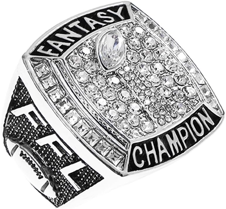 Fantasía Fútbol Anillo Trofeo Premio Premio Deporte MVP Ganador FFL League Champion Ring Con caja