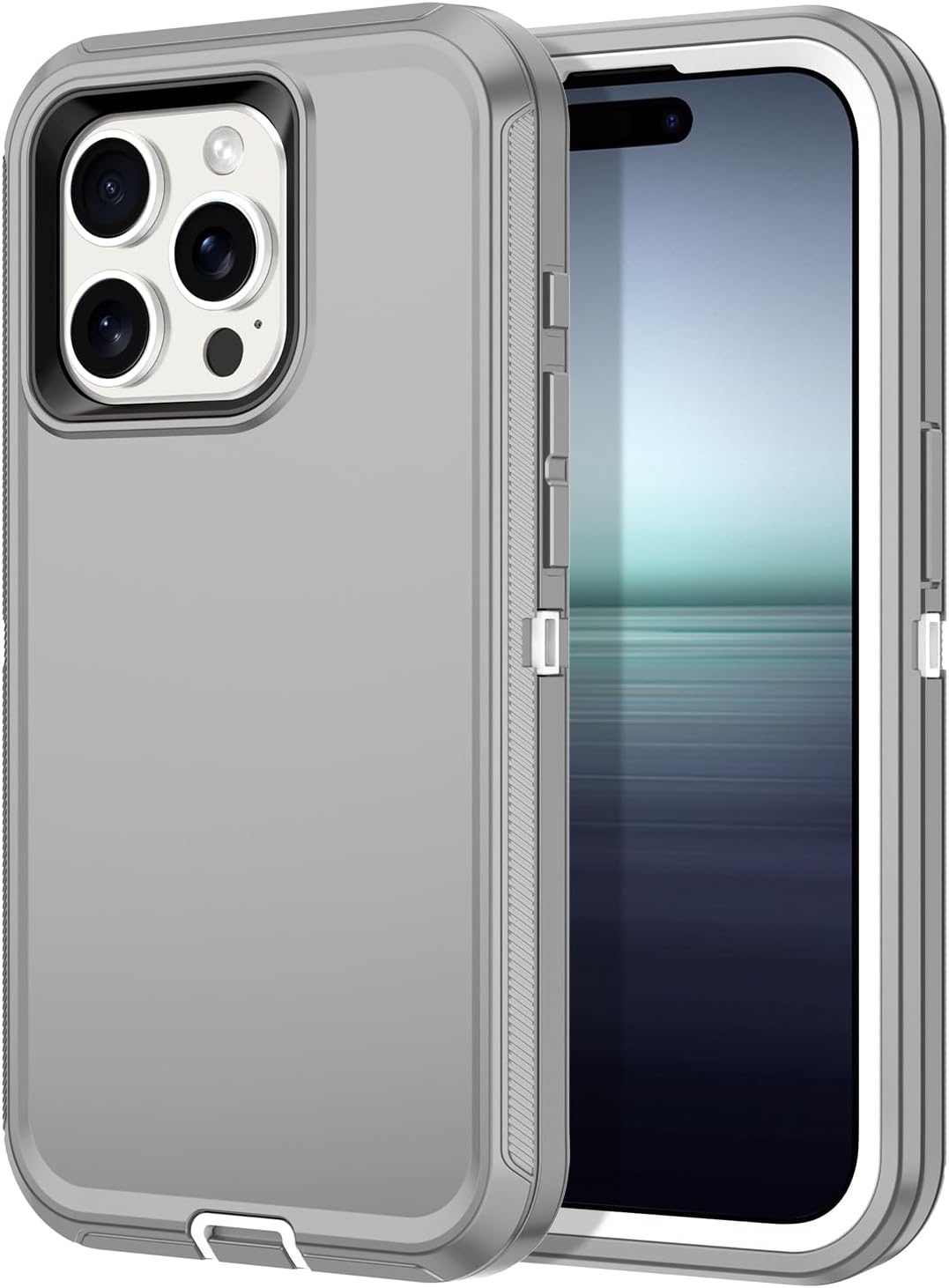 I-HONVA Funda para iPhone 15 Pro a prueba de golpes, a prueba de polvo y caídas, 3 capas de protección de cuerpo completo sin protector de pantalla