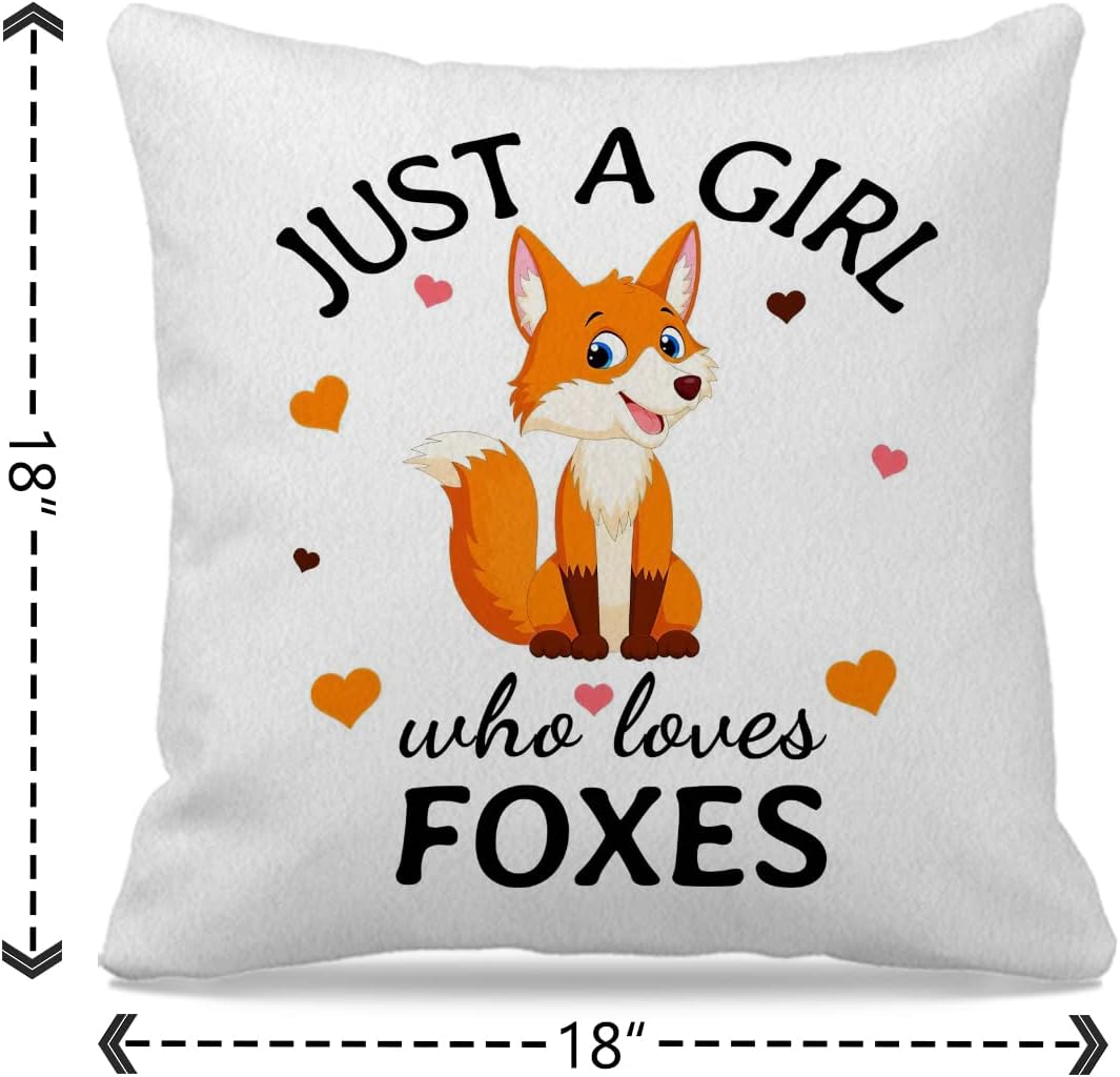 Nogrit Fundas de almohada de zorro, funda de almohada de 18 x 18 pulgadas, decoración de zorro para habitación de niña, regalos de zorro para niñas,