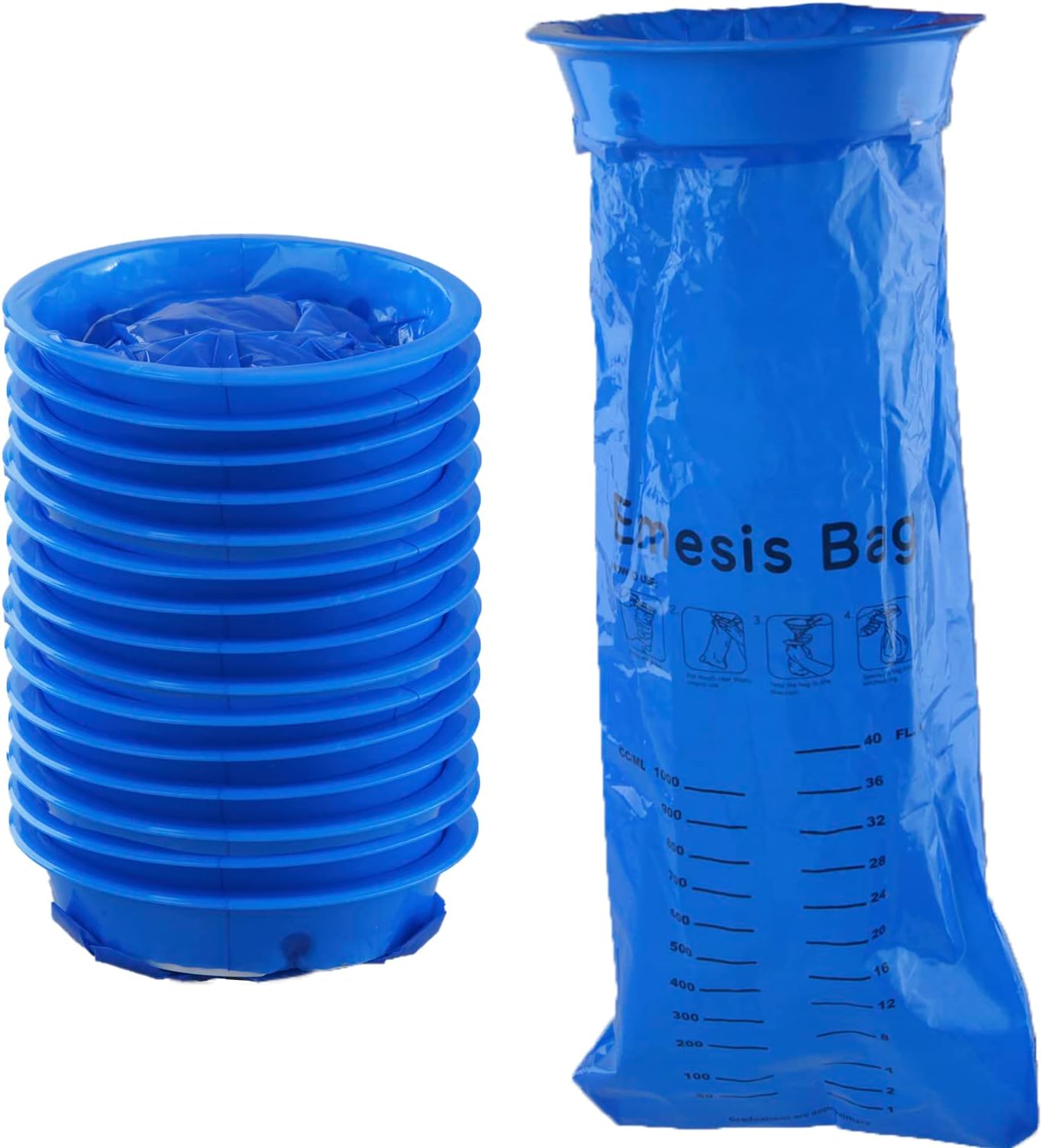 C CRYSTAL LEMON Bolsas de vómito desechables  Bolsas de púas de primera calidad de 33.8 fl oz para uso en el hospital y el hogar  Bolsas de vómito
