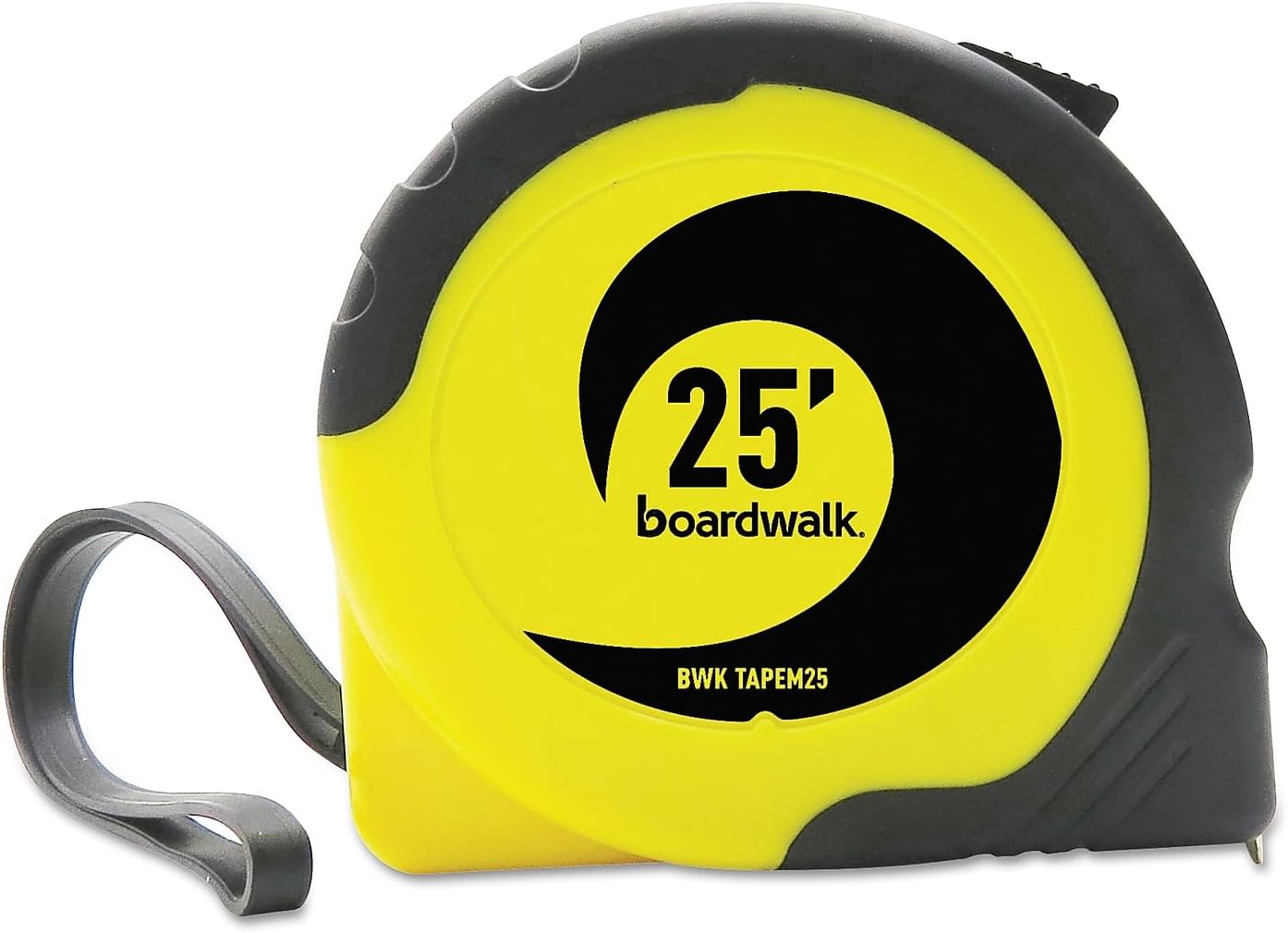 Boardwalk BWKTAPEM25 Easy Grip – Cinta métrica de graduación de 25 pies y 116 pulgadas, color negro y amarillo