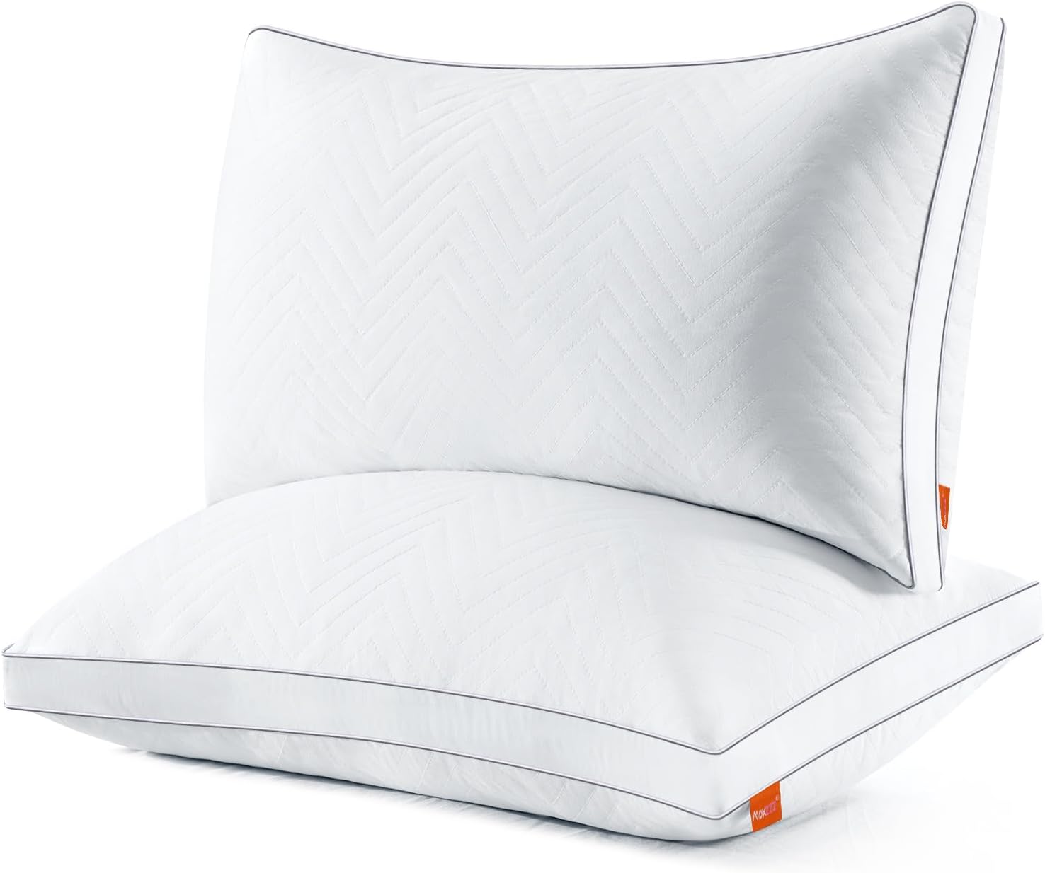 Maxzzz Juego de 2 almohadas de cama de tamaño estándar, almohadas esponjosas de calidad de hotel de lujo, para dormir de espalda, estómago o de