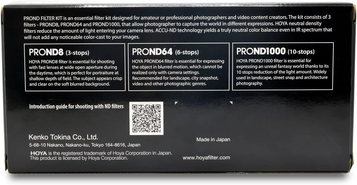 Hoya PRO-ND8ND64ND1000 Juego de filtros ø67mm Negro