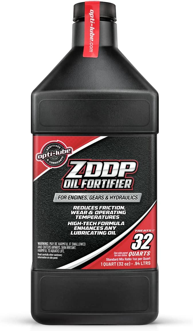 Fortificador de aceite Opti-Lube con ZDDP (Zinc) cuarto de galón (1 cuarto de galón (32 cuartos de aceite))