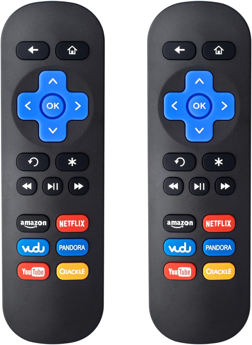 Paquete de 2 unidades de control remoto reemplazado para Roku Box, compatible con Roku (HD, LT, XS, XD), para Roku Express, para Roku Premier