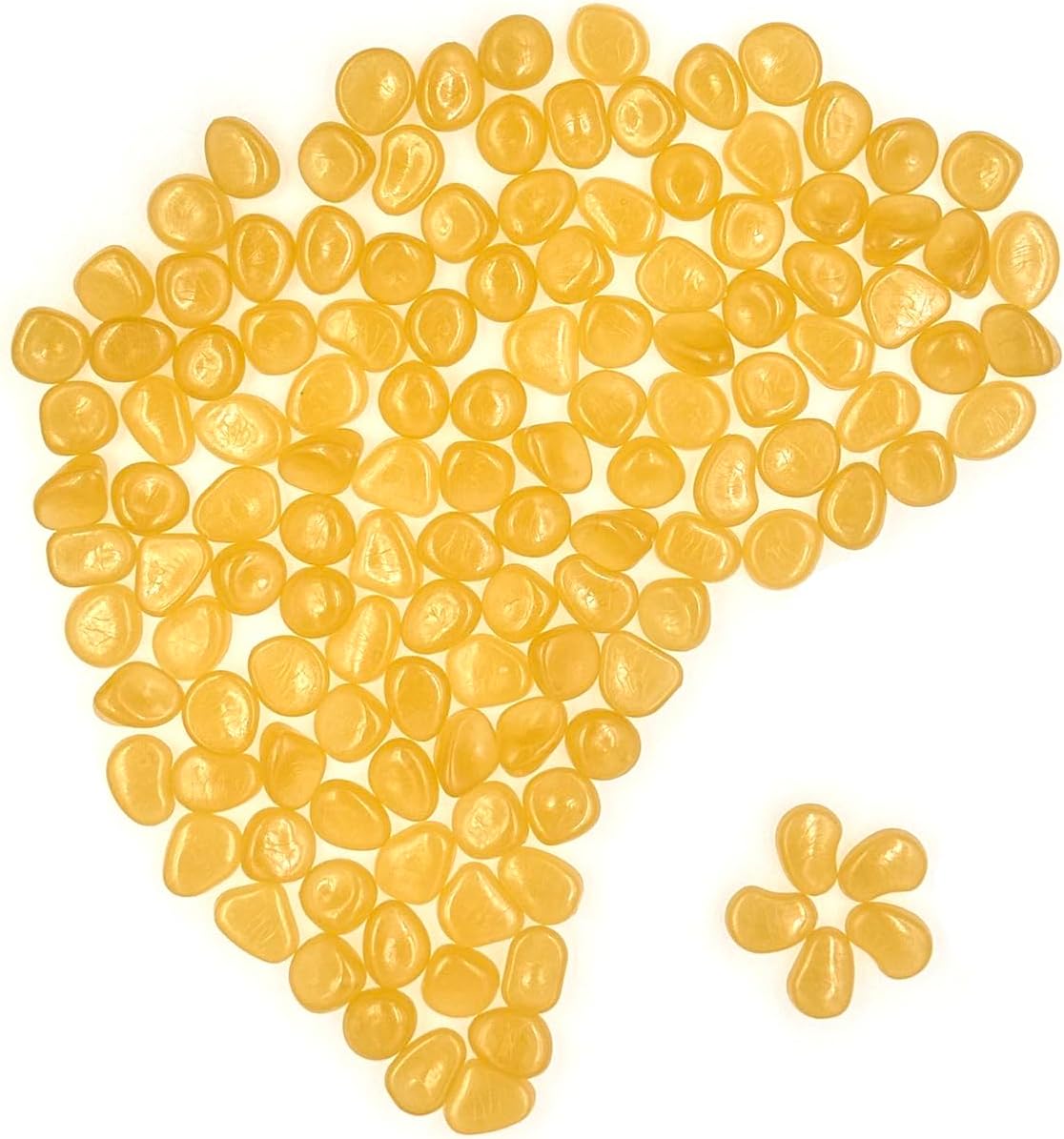 QTTLLI 100 piedras brillantes que brillan en la oscuridad, piedras decorativas para jardín, camino, pasarela, patio, pecera, marrón, amarillo