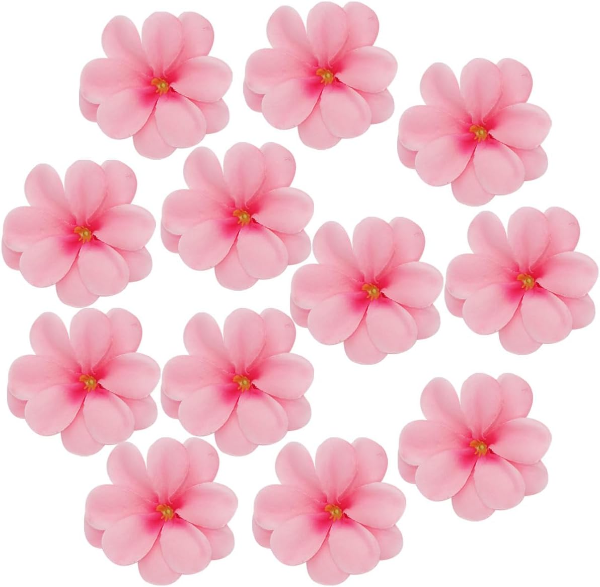 100 cabezas de flores artificiales de Plumeria Frangipani hawaiana de 2.8 pulgadas para bodas, guirnaldas, joyas, pinzas para el cabello, accesorios