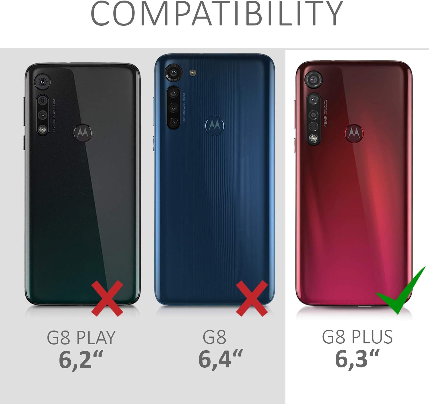 kwmobile Funda compatible con Motorola Moto G8 Plus – Funda de silicona TPU con acabado suave – Negro