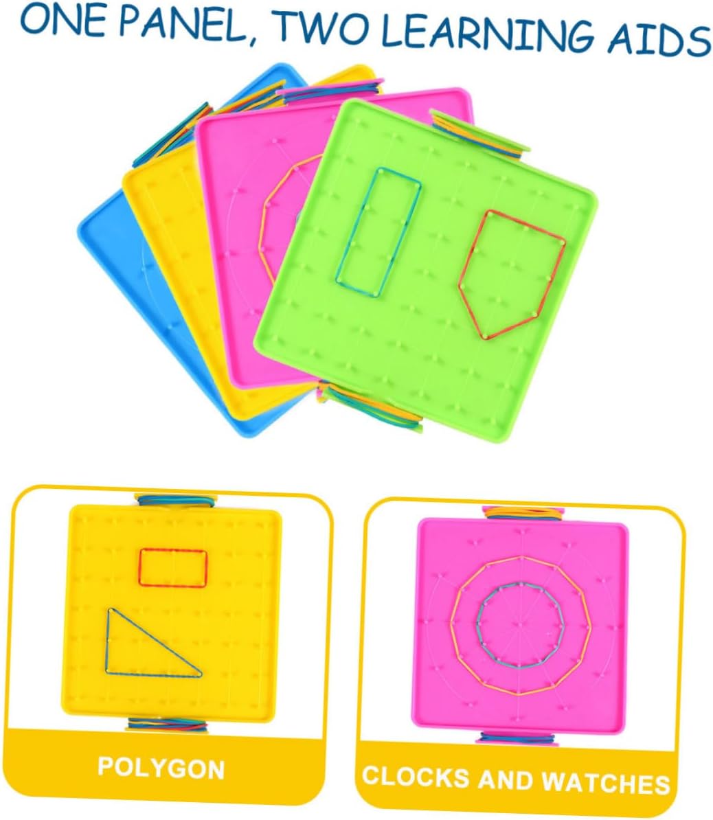 Operitacx 4 unids Peg Board Niños Juguetes Educativos Plato de Plástico Platos de Plástico Geometría Aprendizaje Geometría Manipulativos Plástico