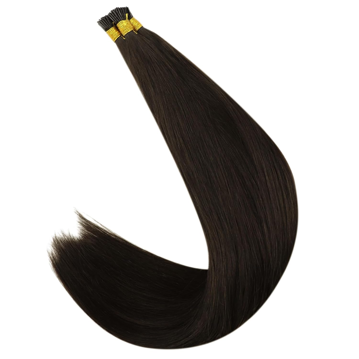 Sunny Hair – Extensiones de cabello humano con punta en I 100S, extensiones de cabello humano marrón chocolate preunido, extensiones de cabello