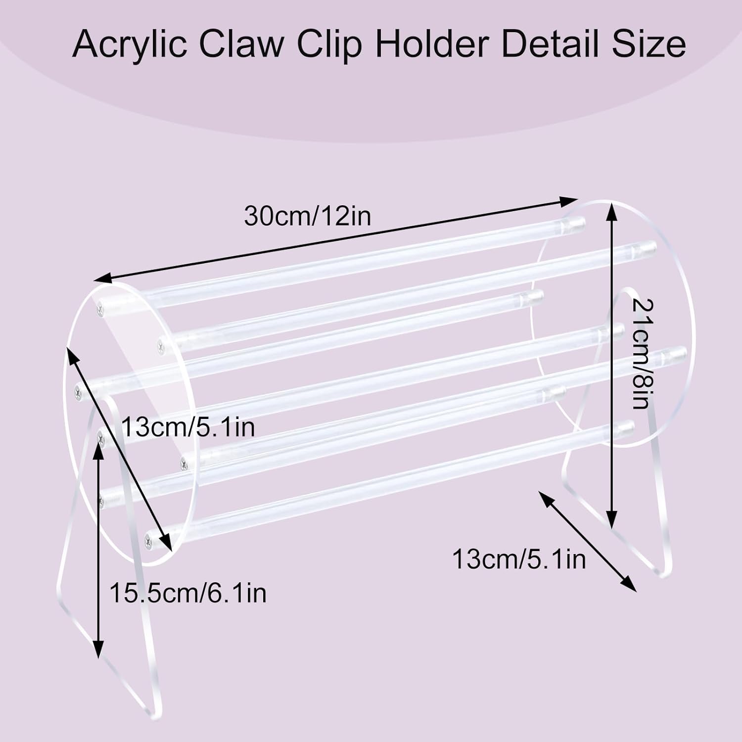 Claw Clip Organizer Holder, 360-Degree Rotating Claw Clip Holder and Storage Acrylic Clear Hair Clip Organizer Clear Headband Display Stand Hair