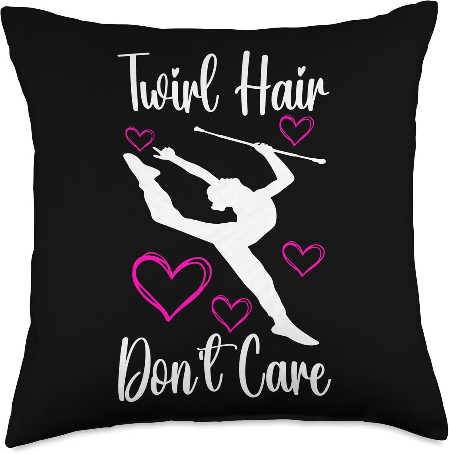 Twirling Outfit Majorette Baton Twirler Gifts Throw Pillow, 18×18, Multicolor