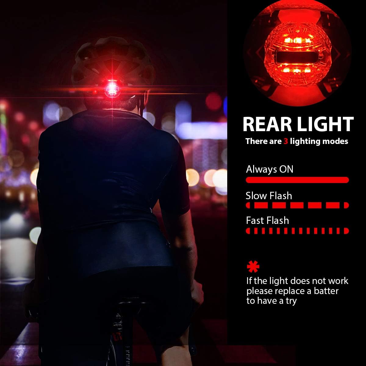 KINGBIKE Casco de bicicleta ligero y cómodo para adultos y jóvenes con luz trasera de seguridad LED + visera desmontable, mochila de almacenamiento