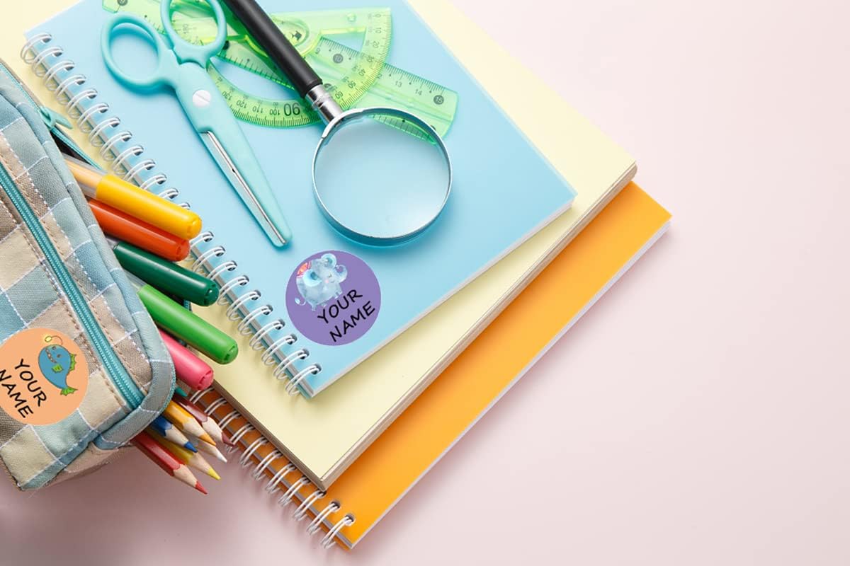 150 etiquetas adhesivas con nombre personalizables, etiquetas impermeables para niños, suministros escolares, guardería, botellas de agua, loncheras