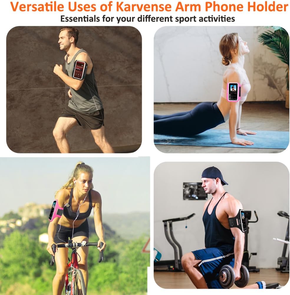 Soporte de teléfono para correr, banda para correr para iPhone y Samsung Galaxy, soporte para brazalete de teléfono celular para caminar, gimnasio,