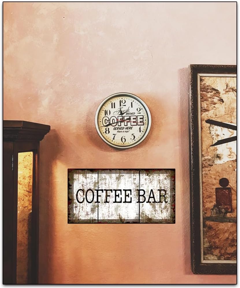 Diseño vintage original, póster de metal de lata de café, decoración de pared de hojalata gruesa para rincón de café, cocina