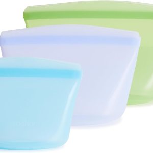 Stasher Bolsa de almacenamiento de silicona reutilizable, contenedor de almacenamiento de alimentos, apto para microondas y lavavajillas, sin fugas, Stasher Bolsa de almacenamiento de silicona reutilizable, contenedor de almacenamiento de alimentos, apto para microondas y lavavajillas, sin fugas,