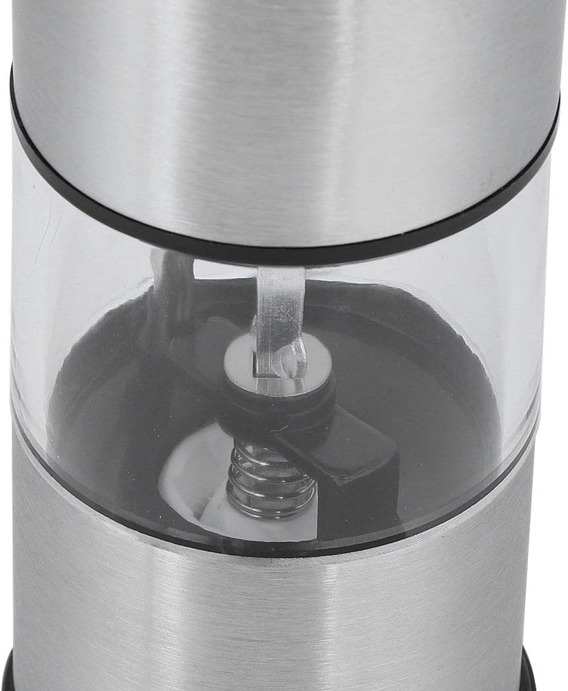 Molinillo de especias de 8.9 x 2.0 x 2.0 pulgadas, molinillo de acero inoxidable, molinillo de sal ligero, molinillo eléctrico, para cocina del hogar