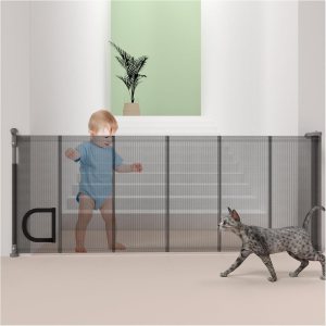 Puertas retráctiles para bebés 2.0, 34 pulgadas de alto, se expanden hasta 70 pulgadas de ancho, puerta de malla extra ancha para bebés con puerta Puertas retráctiles para bebés 2.0, 34 pulgadas de alto, se expanden hasta 70 pulgadas de ancho, puerta de malla extra ancha para bebés con puerta