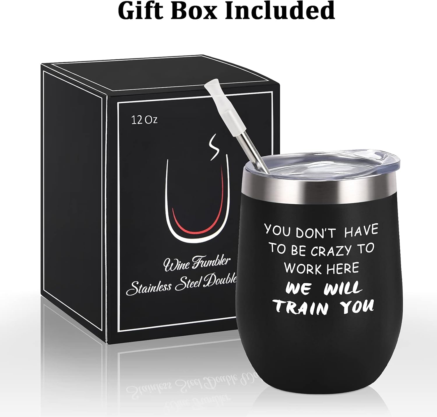Vaso de vino con tapa con aislamiento de acero inoxidable de 12 onzas con tapa, regalo para el día del jefe de jefe de jefe de jefe para hombres,