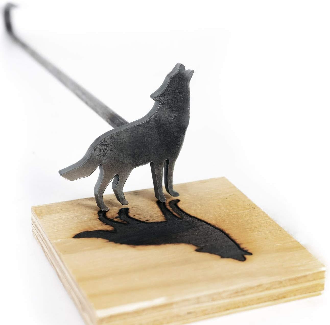 Hierro de marca de madera animal para manualidades personalizadas, carpintería personalizada, barbacoa y parrilla, lobo – 3.5 pulgadas – The