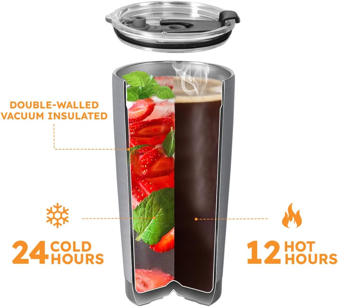 64HYDRO – Vaso térmico con tapa de 20 oz con diseño de calavera con mandala, doble pared con vacío, jarro de café de viaje, termo deportivo