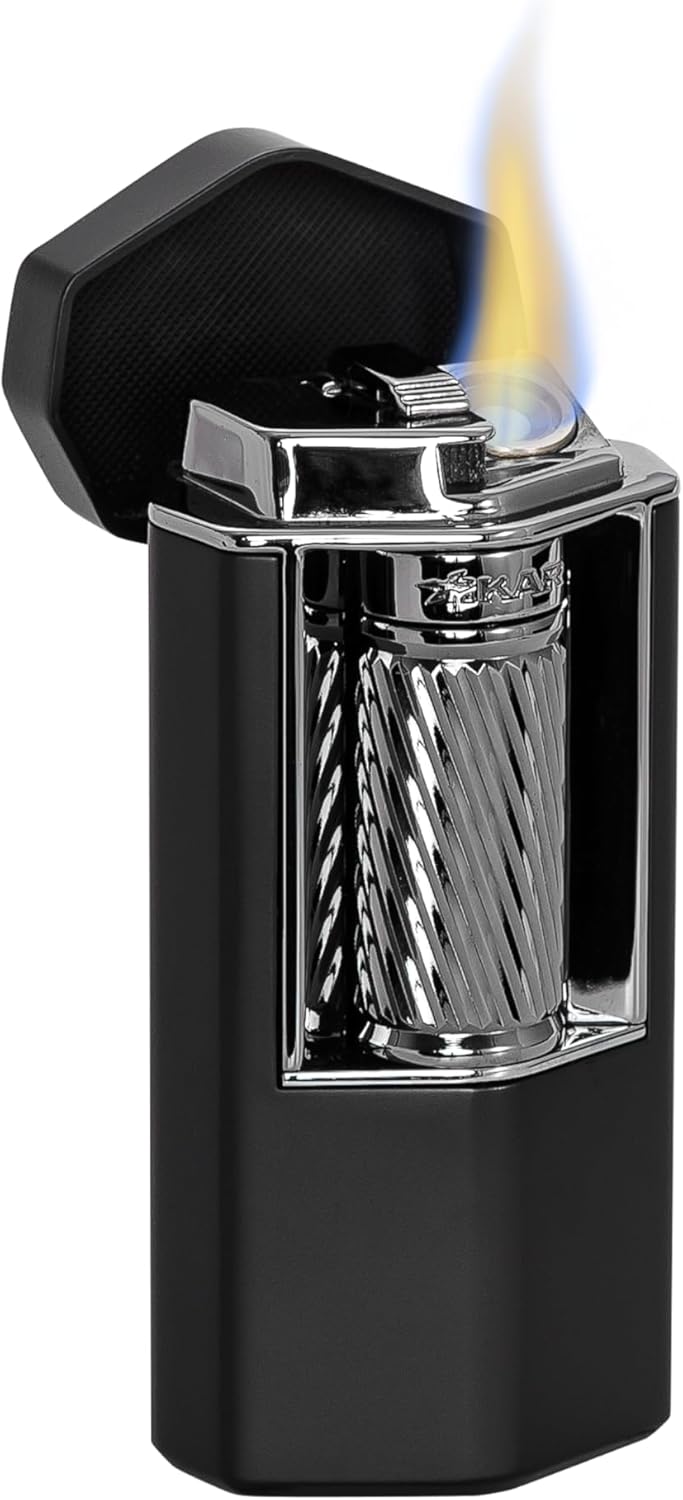 Xikar Meridian – Encendedor de cigarros con triple llama suave, potente, elegante, innovador, encendido fiable, barra de rodillo grande y fácil de