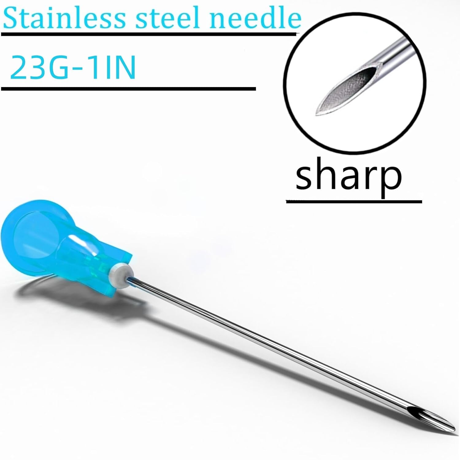 Paquete de 100 suministros de laboratorio dispensadores desechables de 23 Ga de 1 pulgada0.984 in, embalaje sellado individualmente
