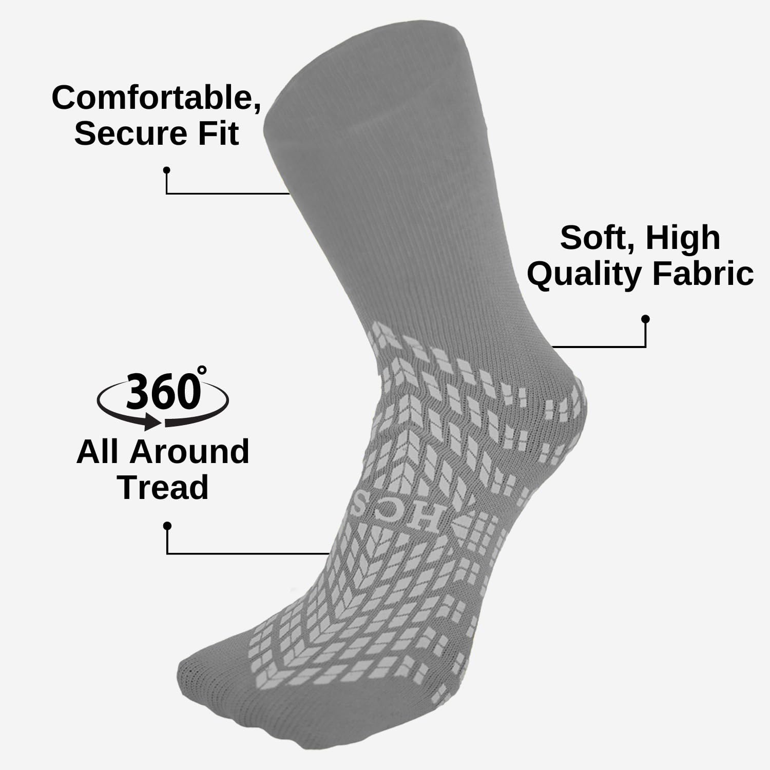 HCS Calcetines de hospital (6 pares)  Banda de rodadura única en todo el contorno  Calcetines antideslizantes para ancianos, pantuflas de pacientes