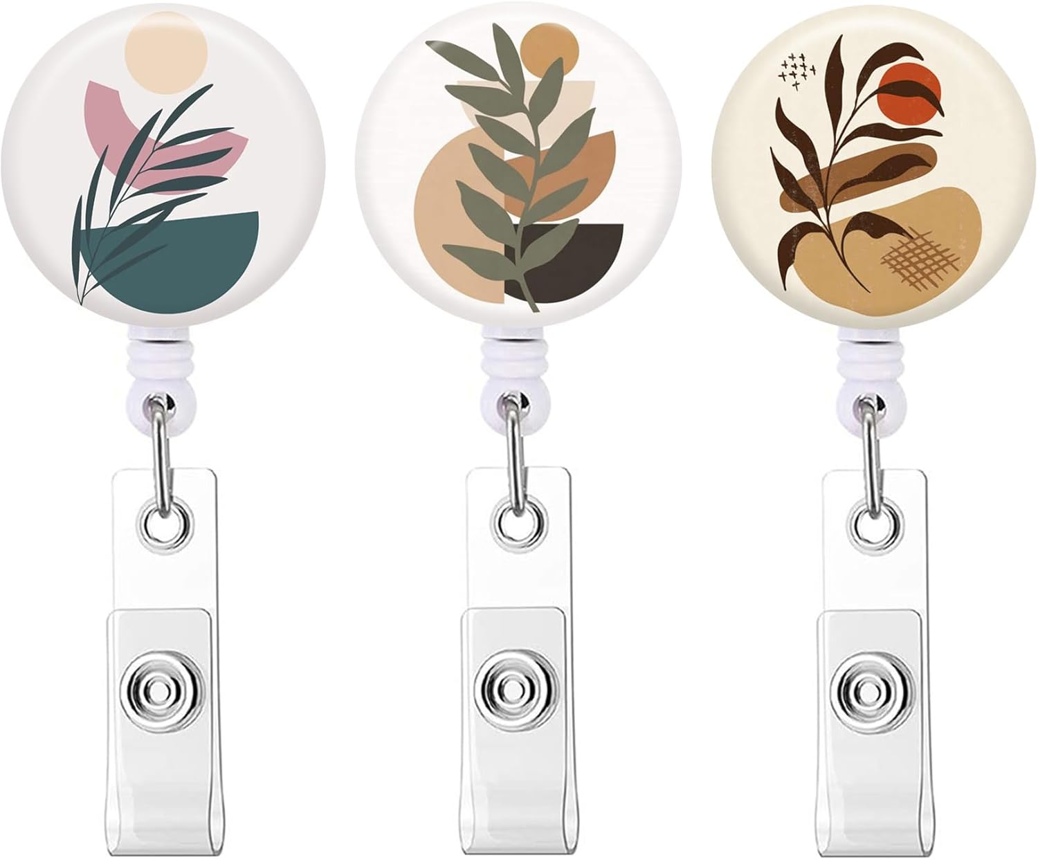 Carrete retráctil para tarjetas de identificación con clip de cocodrilo resistente, carrete decorativo para enfermera, portatarjetas (paquete de 3