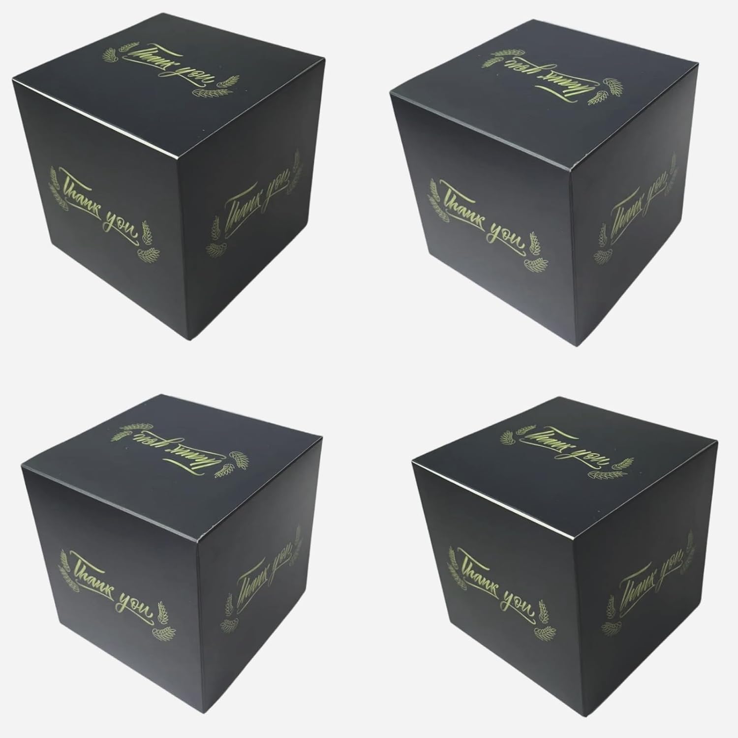 XCXGYCA 20 cajas de regalo de agradecimiento, cajas de cartón cuadrado negro para fiesta, 4 x 4 x 4 pulgadas, cada una para bodas, cumpleaños,