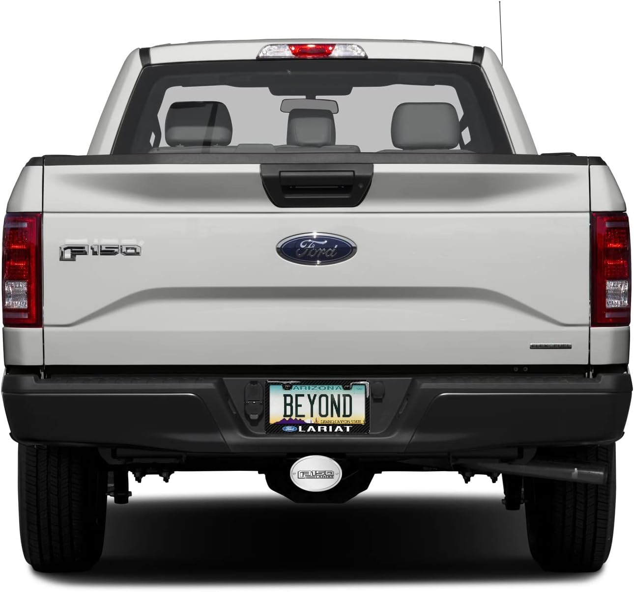 Hecho para Ford F-150 Lariat 3D Logo en la cubierta de enganche de remolque de aluminio cepillado ovalado de 2 pulgadas